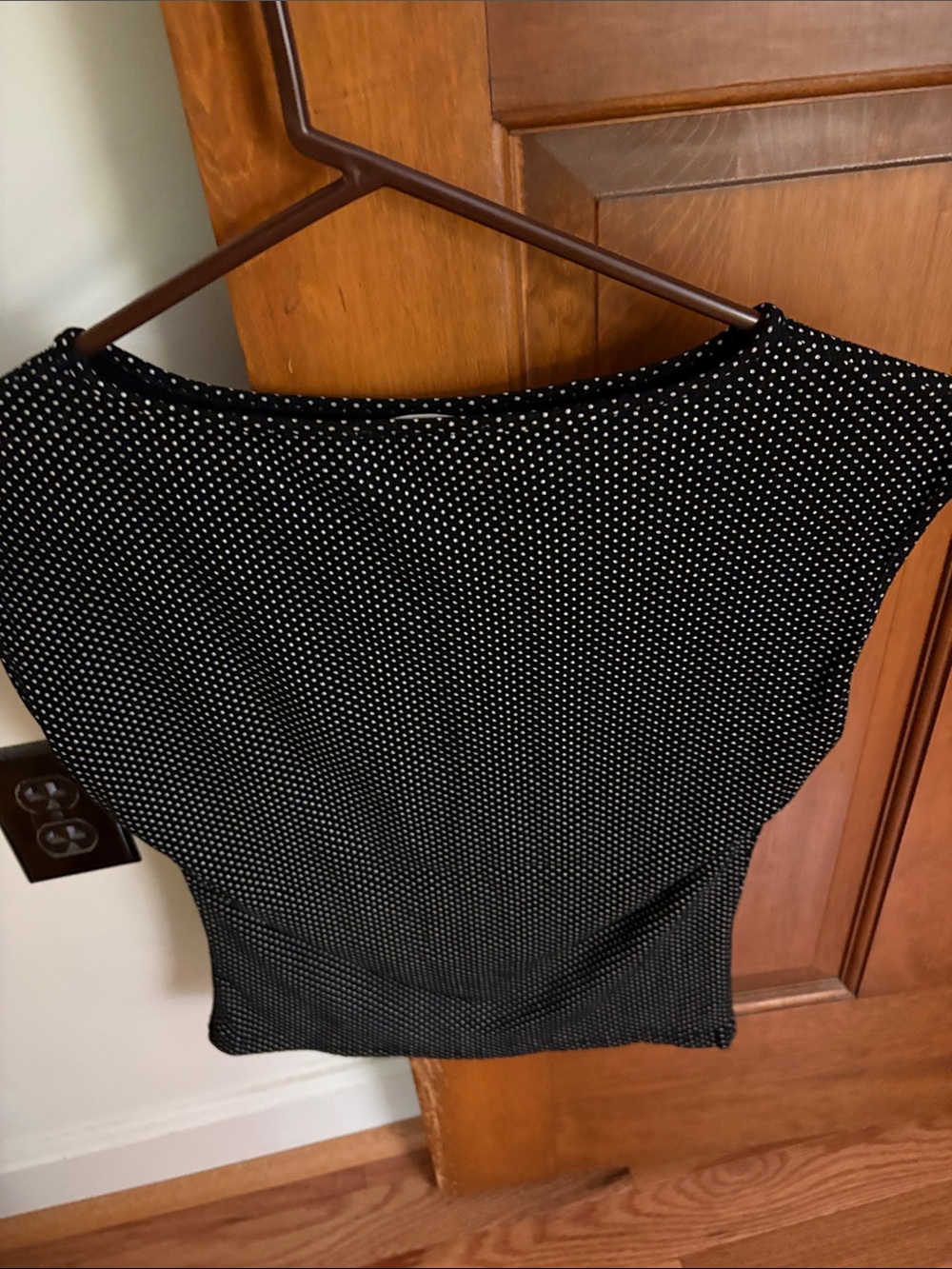 bohme Black and White Polka Dot Cap Sleeve Top